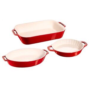 Staub - Ceramics 3-piece Mixed Baking Dish Set - Cherry